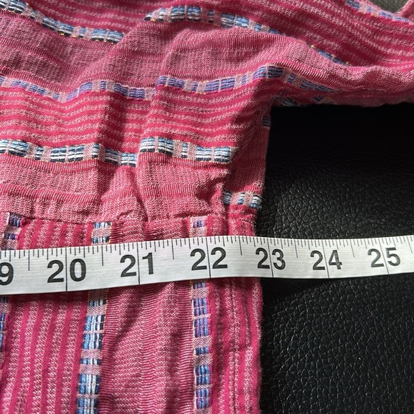 Anthropologie Pilcro The Bo Boyfriend Embroidered Buttondown Raspberry Pink Sz S - Picture 13 of 15